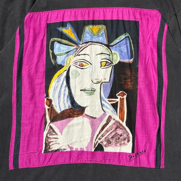 90s Pablo Picasso 'Buste de Femme au Chapeau Bleu' Longsleeve - Picture 2 of 6